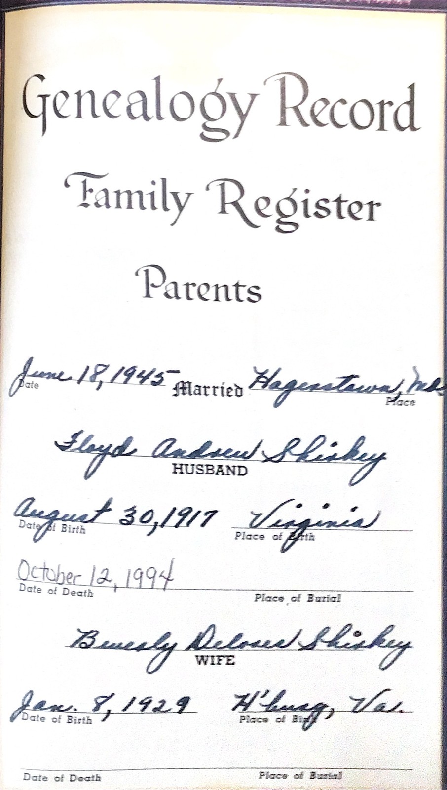 Shirkey, Floyd Family Bible (Bible Rescue #845)