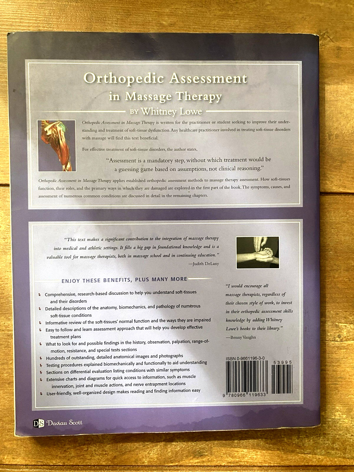 Orthopedic Assessment in Massage Therapy – Paperback Book – Whitney Lowe