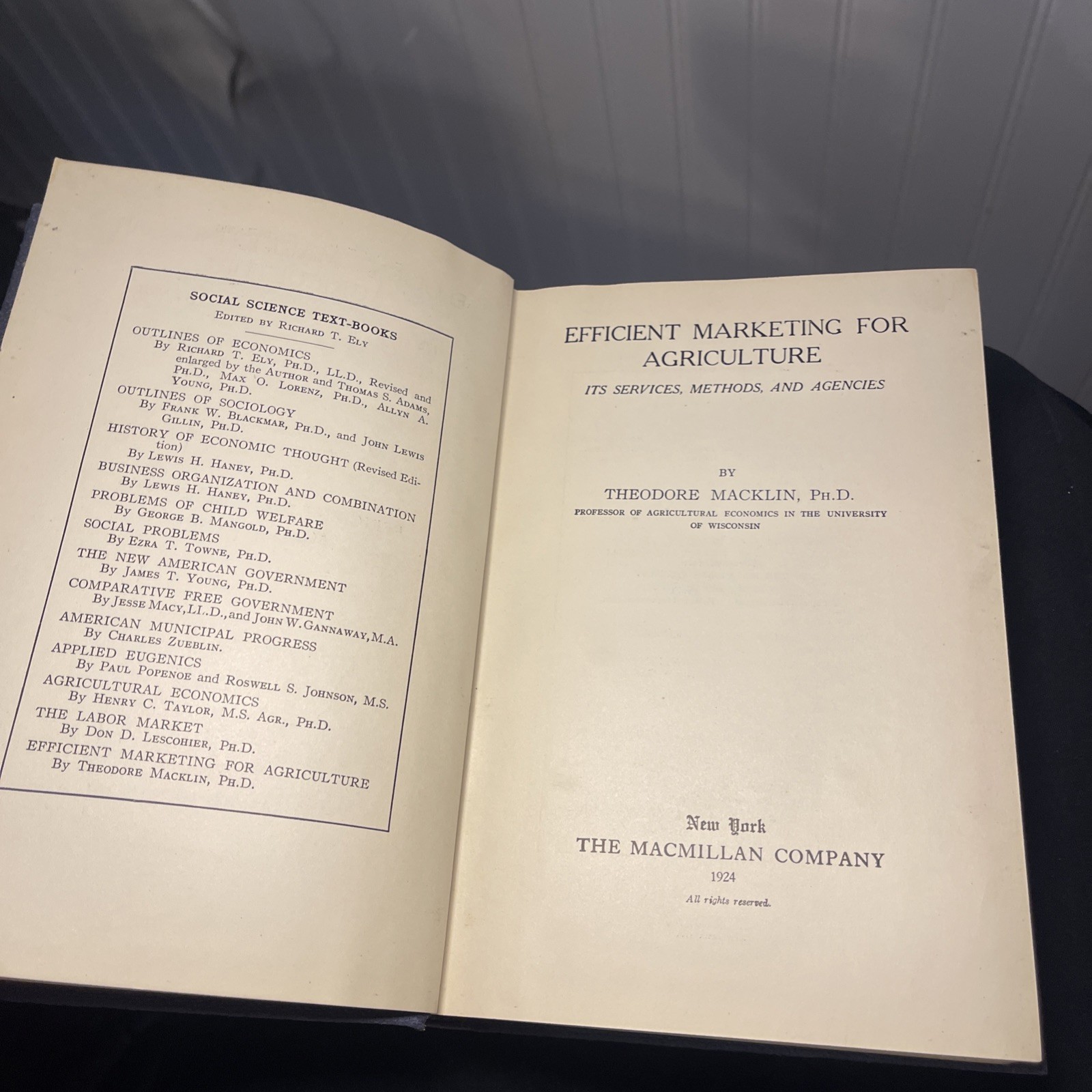 Antique Macmillan Agriculture & Rural Sociology Lot (6) 1920-1929 First Editions