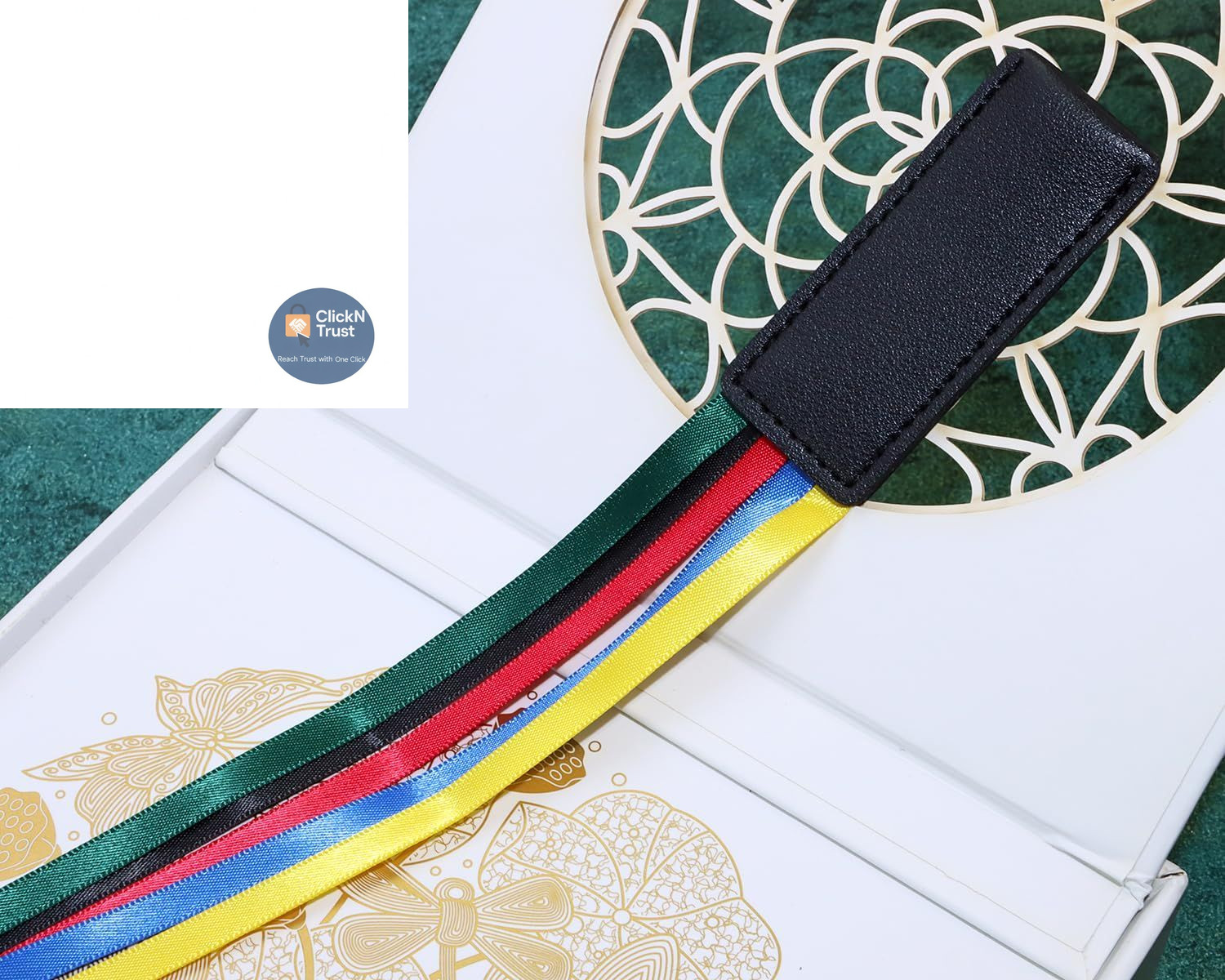PPhtony Bible Ribbon Bookmark Artificial Leather 7x3cm/2.75×1.18inch, Black