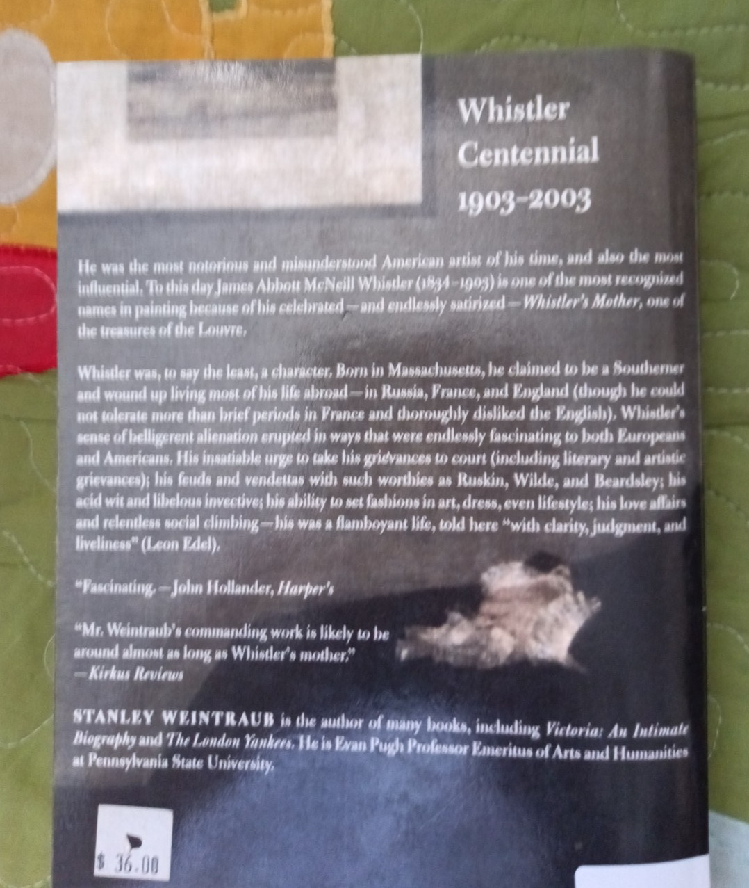 Whistler: A Biography by Stanley Weintraub (Trade Paperback) VERY GOOD FREE POST