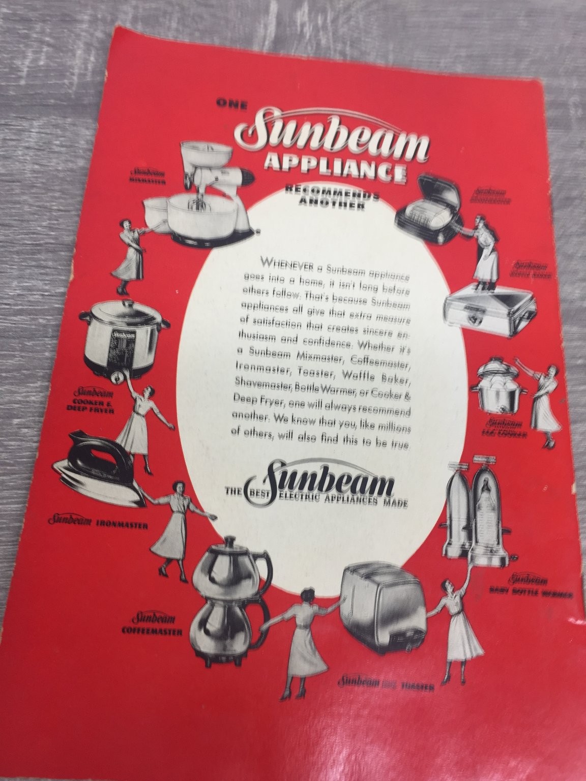 Sunbeam Cooker & Deep Fryer Cook-Guide 1952 Vintage Recipe Booklet Appliances