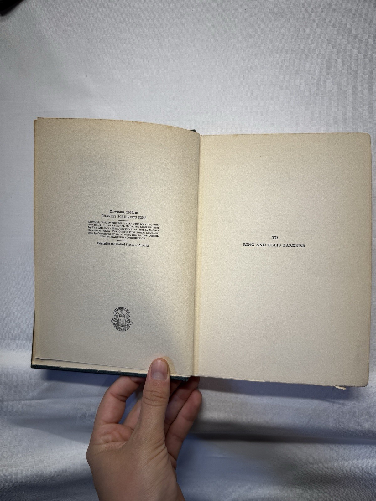 All the Sad Young Men, 1926 First Edition, F. Scott Fitzgerald, Scribner’s