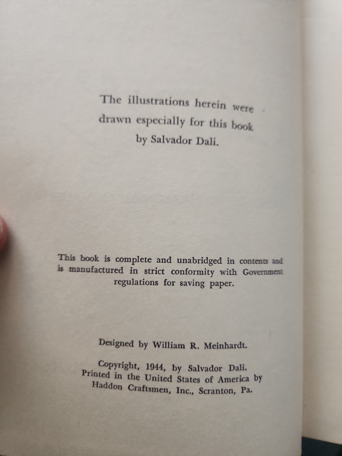 1st Edition “Hidden Faces” by Salvador Dali The Dial Press, 1944 HC