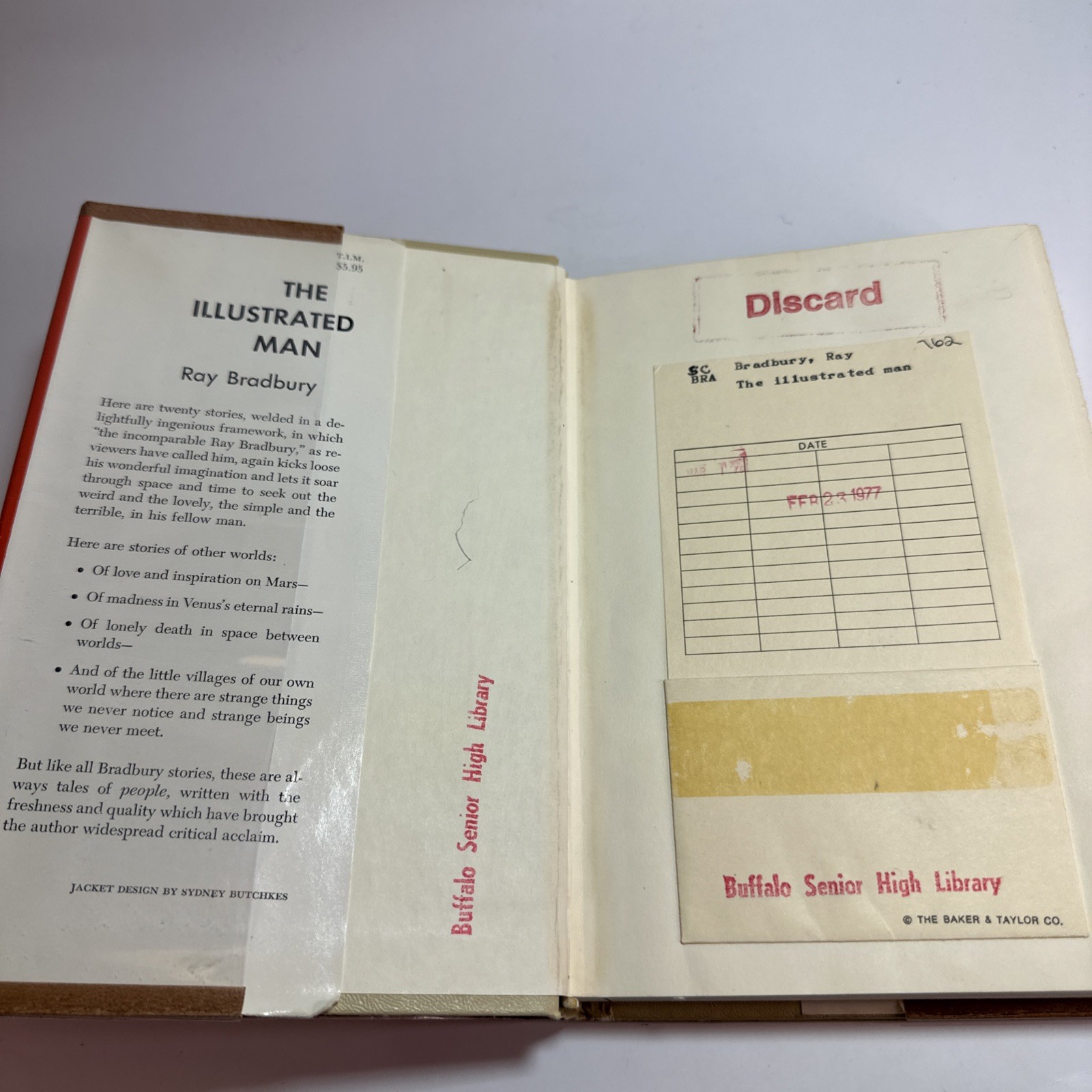 The Illustrated Man by Ray Bradbury Doubleday Hardback 5.95 c. 1960s-70s Ex-Lib