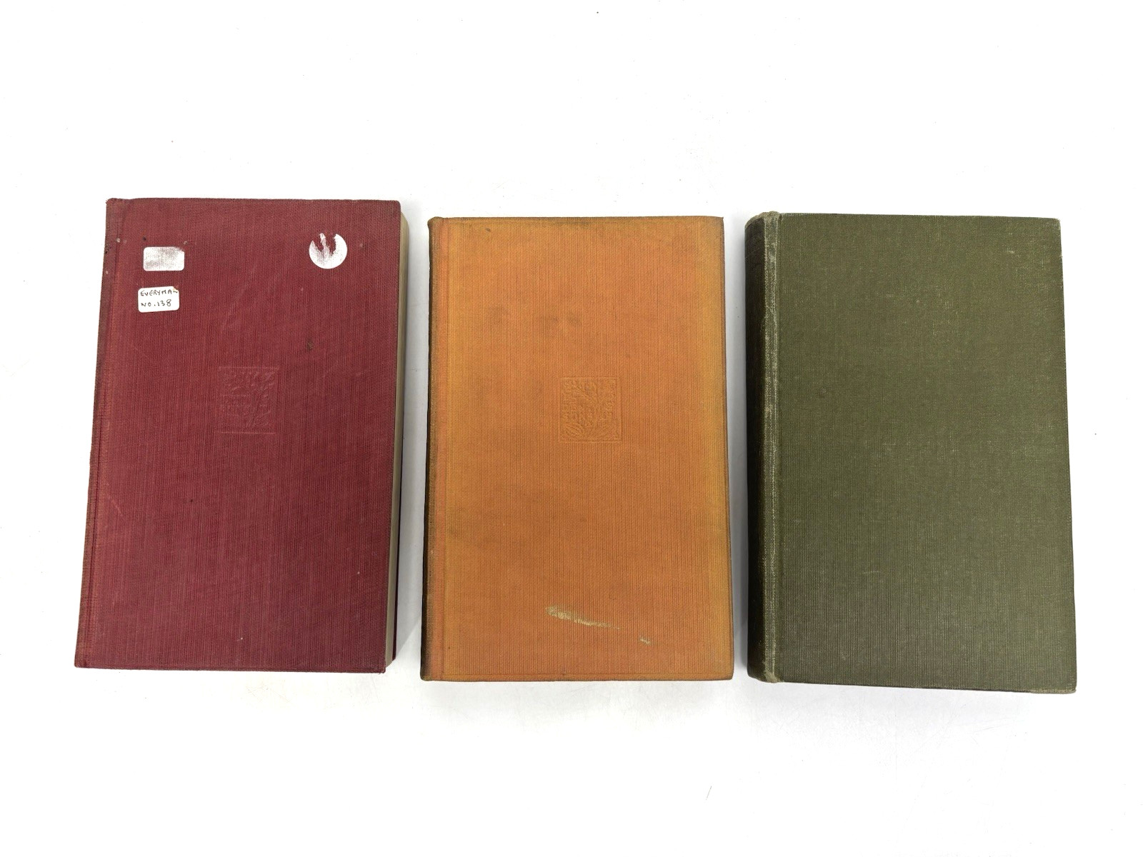 Small Distressed Old Books for Decoration. 16cm shelf space. 17.5cm Tall