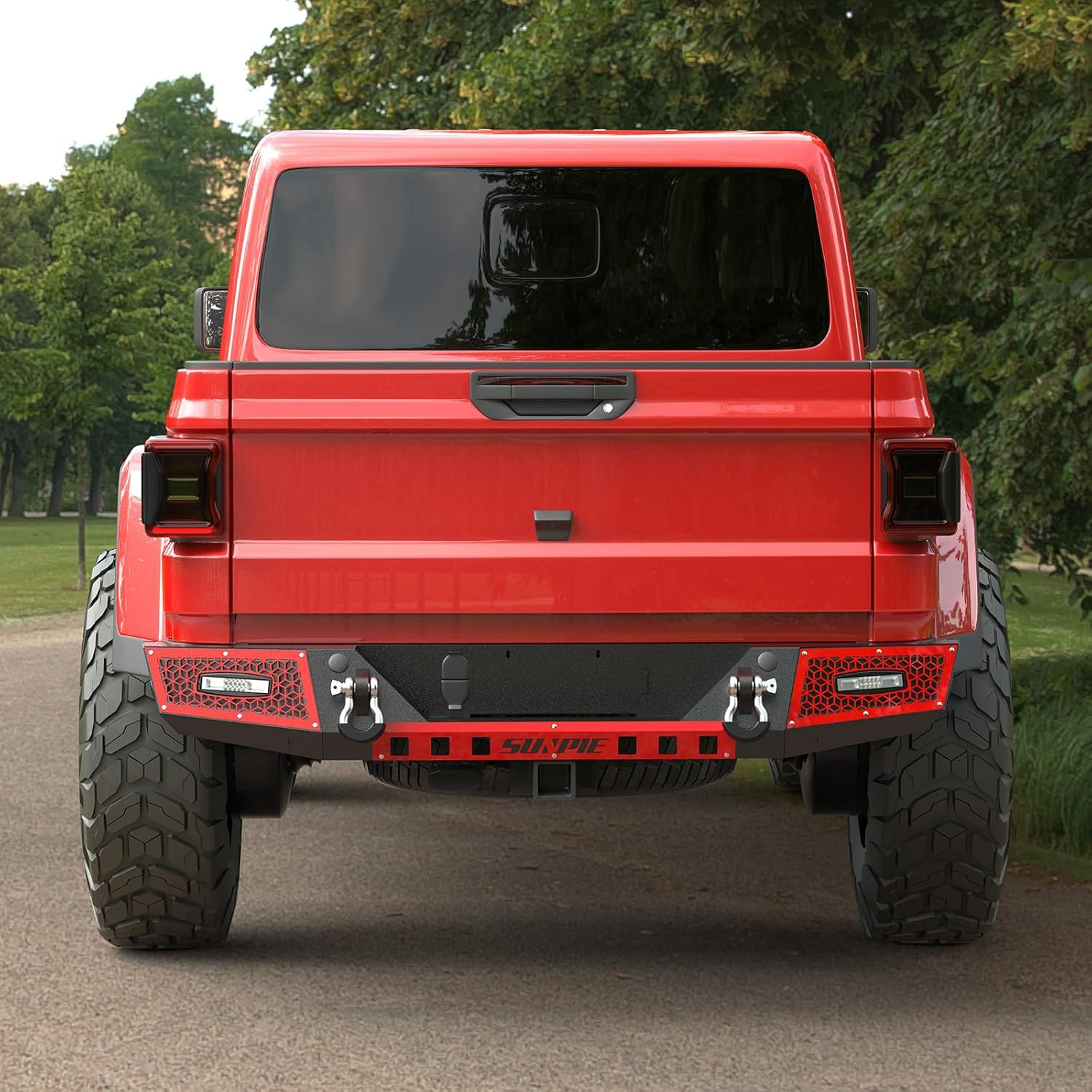 Rear Bumper Compatible with Jeep Gladiator JT 2019 2020 2021 2022 2023 2024 2025