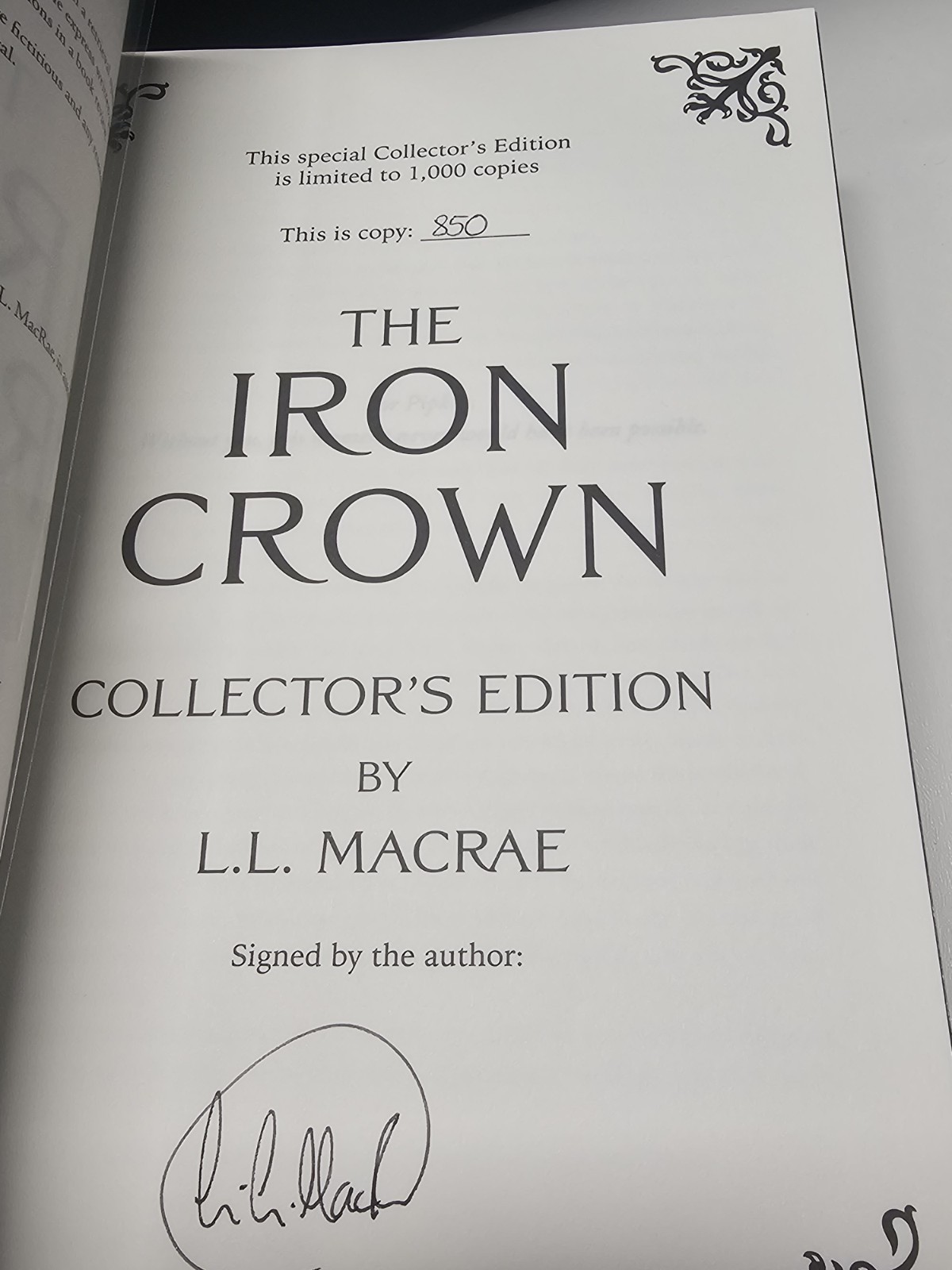 Broken Binding The Iron Crown Dragon Spirits SIGNED Shadow Gate L. L. Macrae