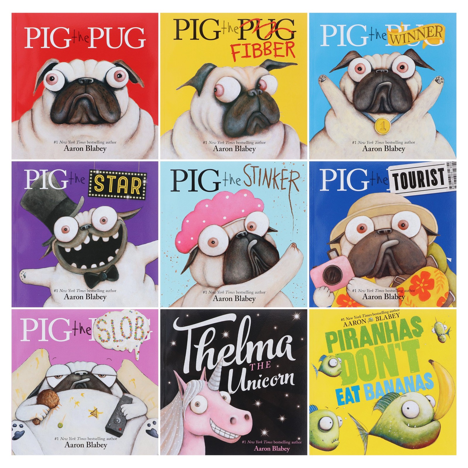 Pig The Pug & Friends 9 Books Set by Aaron Blabey – Ages 3+ – PB