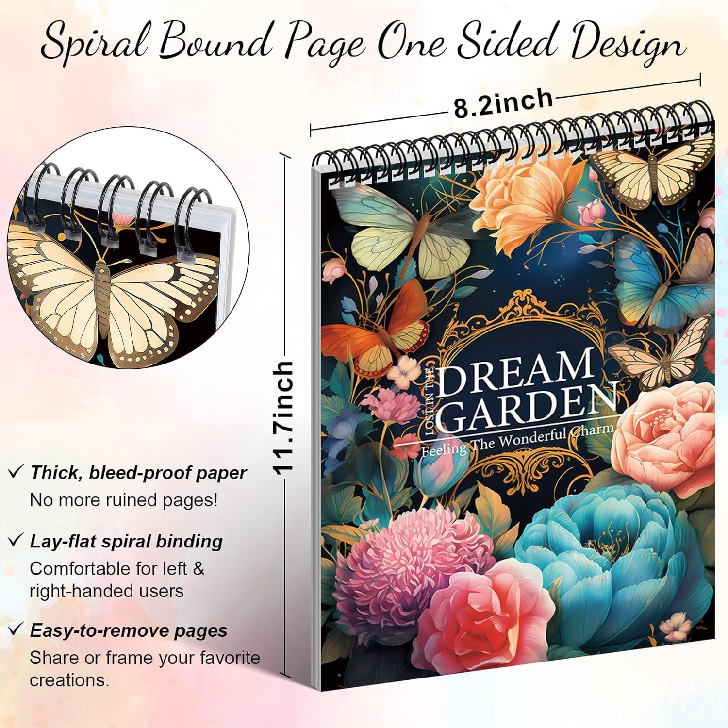 Adult Coloring Book for Women, Coloring Books for Adults Relaxation, Spiral