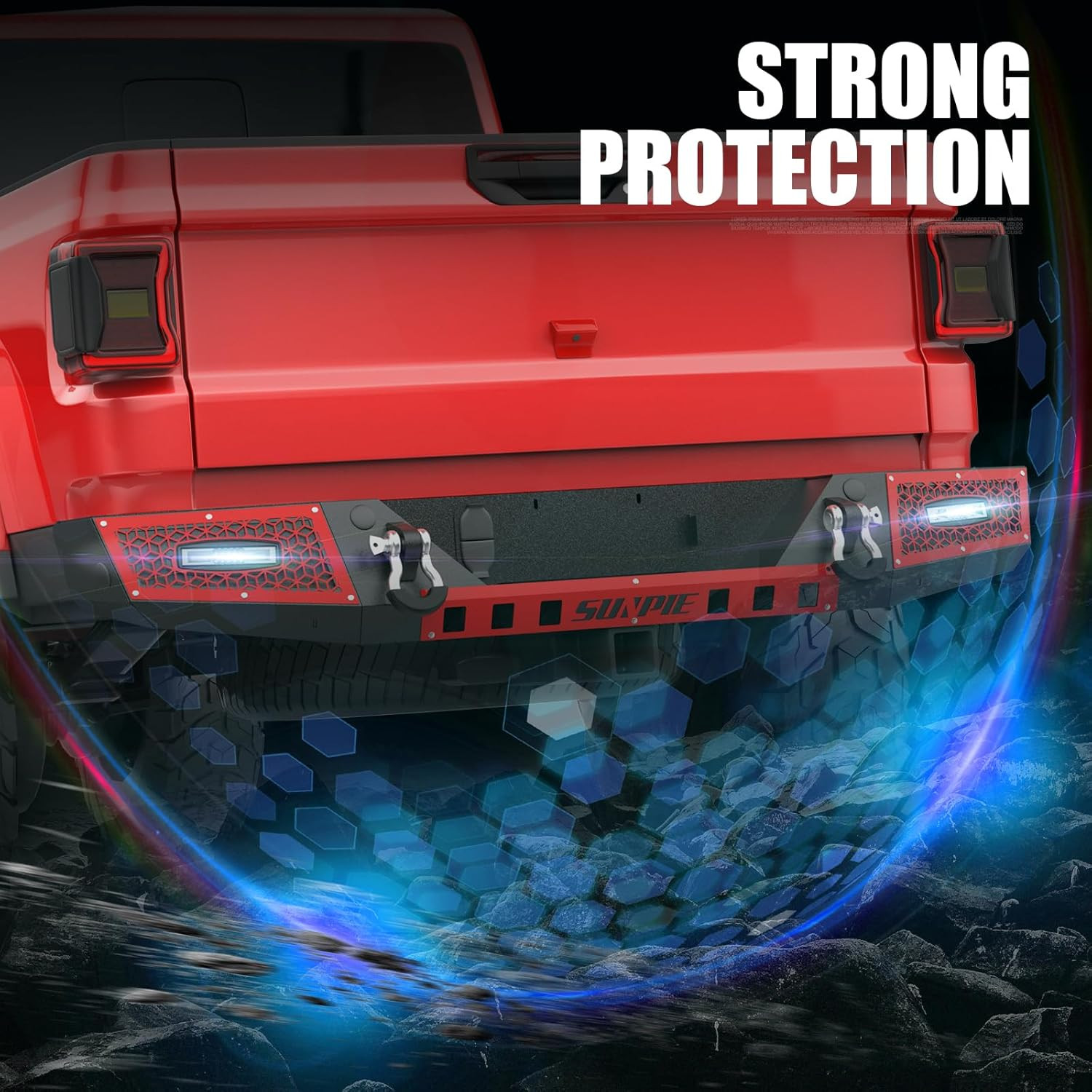 Rear Bumper Compatible with Jeep Gladiator JT 2019 2020 2021 2022 2023 2024 2025