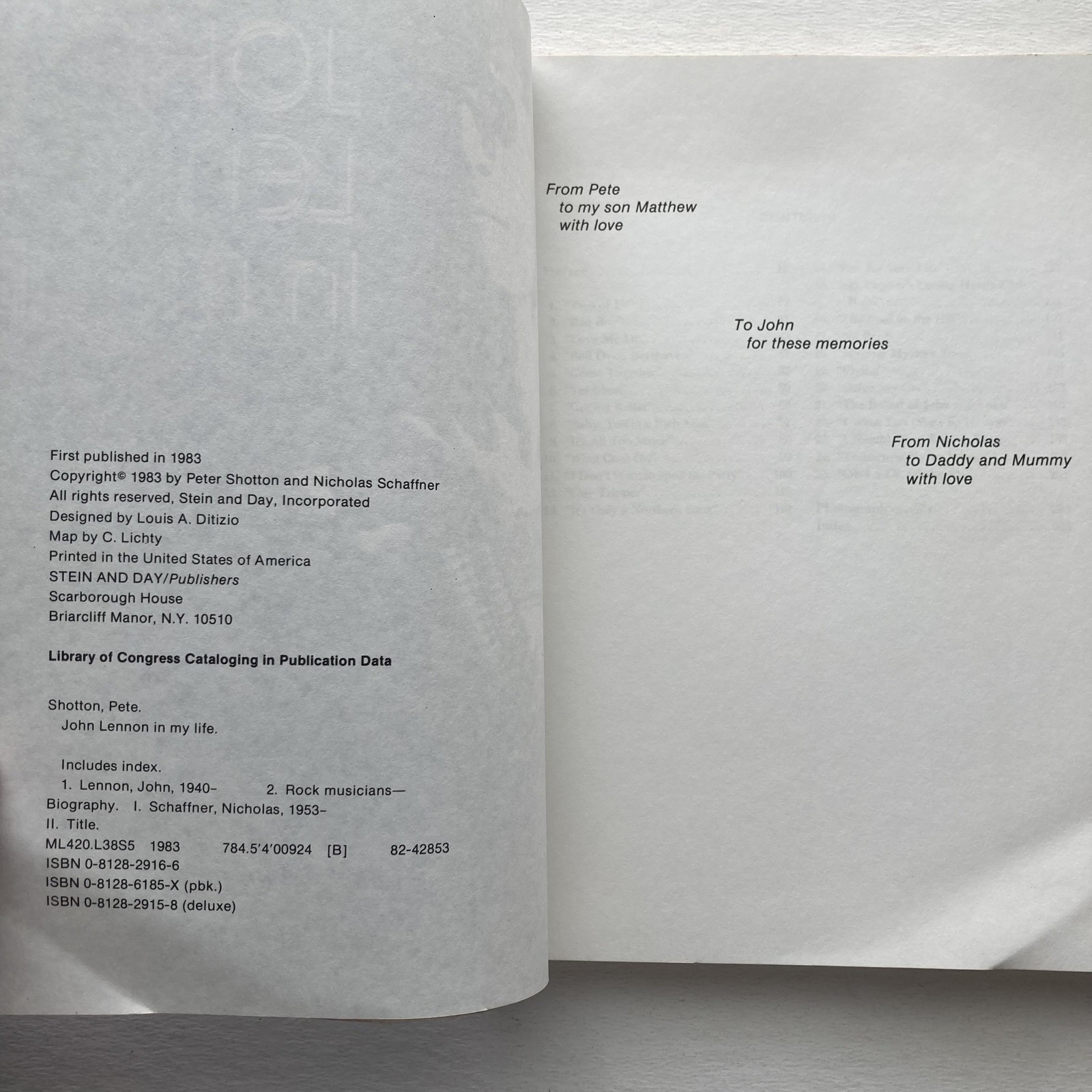 Vintage John Lennon In My Life Shotton Schaffner Stein & Day Black PB 1983 USA