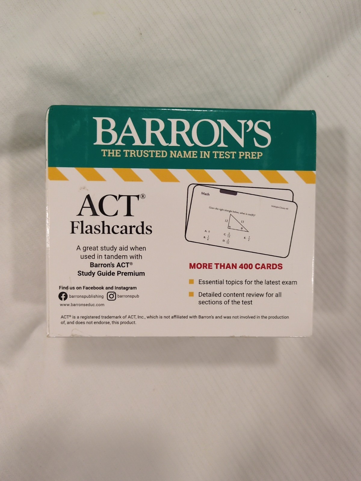 Barron’s Act Prep Ser.: ACT Flashcards, Fifth Edition: up-To-Date Review by…