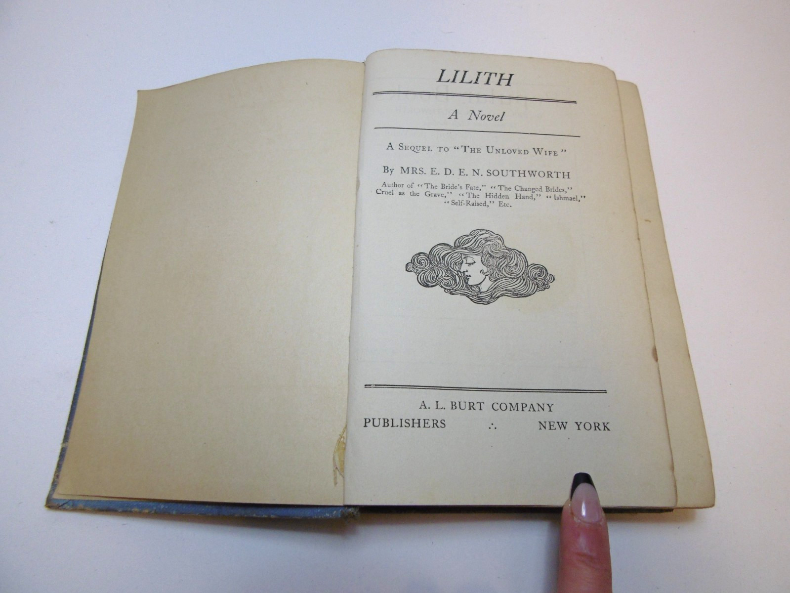 Antique 1909 Lilith By Mrs. E.D.E.N. Southwort A.L. Burt Co.