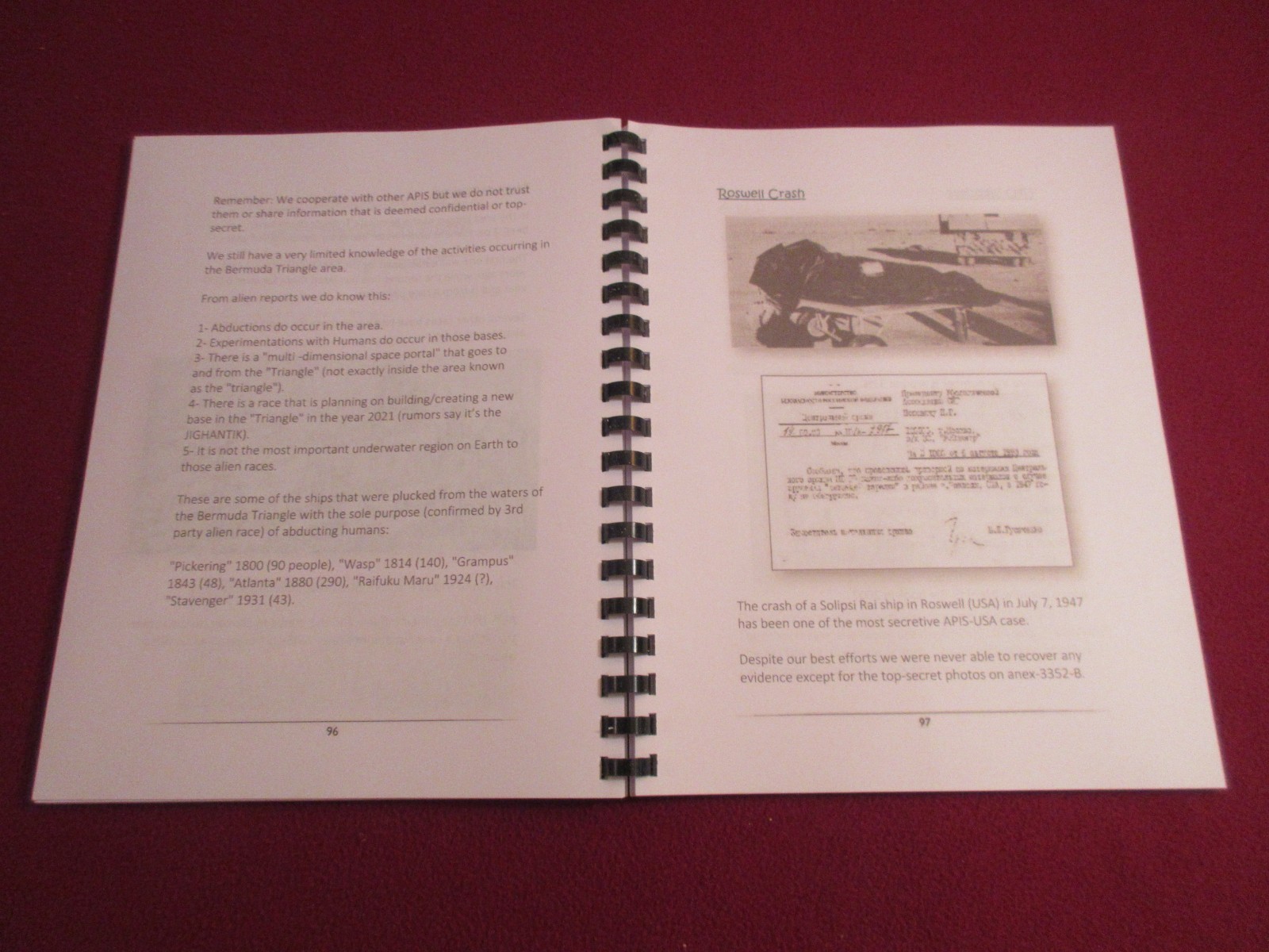 Book Of Alien Races Translated from KGB Secret Russian Book w/Pictures