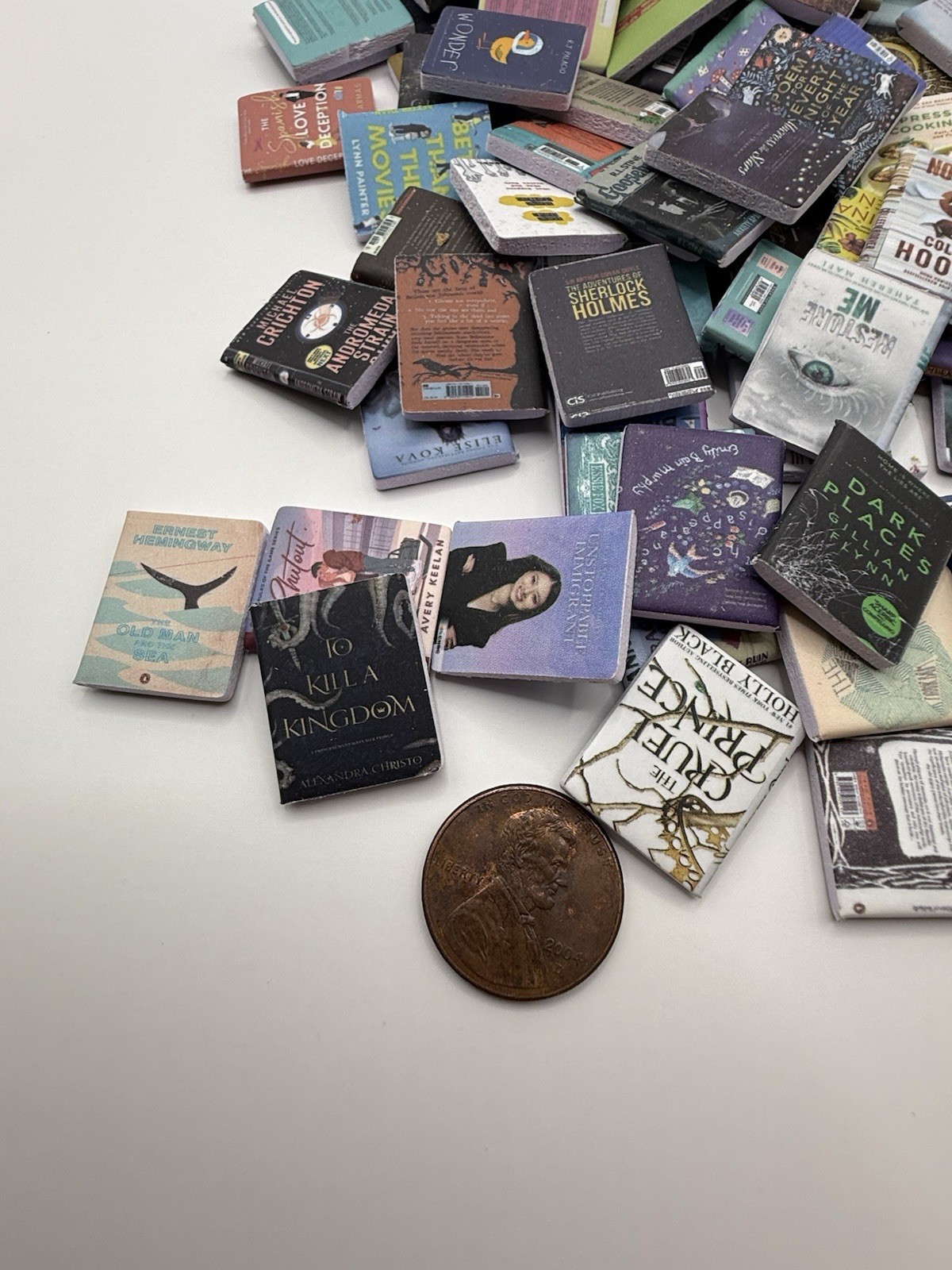 Mini Books Random Assorted Set Of 20 , Paper Crafted Novels. For Decorating Only