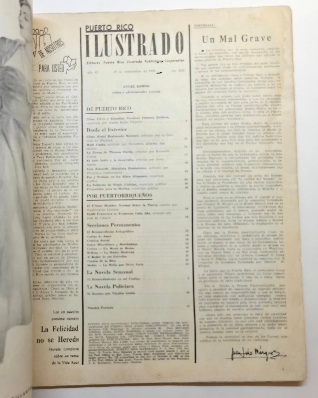 VINTAGE MAGAZINE / PUERTO RICO ILUSTRADO / 1951 #138