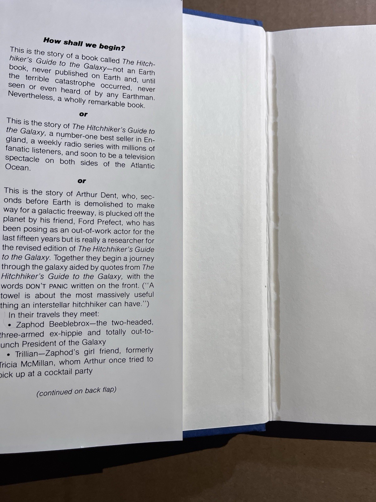 THE HITCHHIKER’S GUIDE TO THE GALAXY by Douglas Adams Harmony BCE hardcover