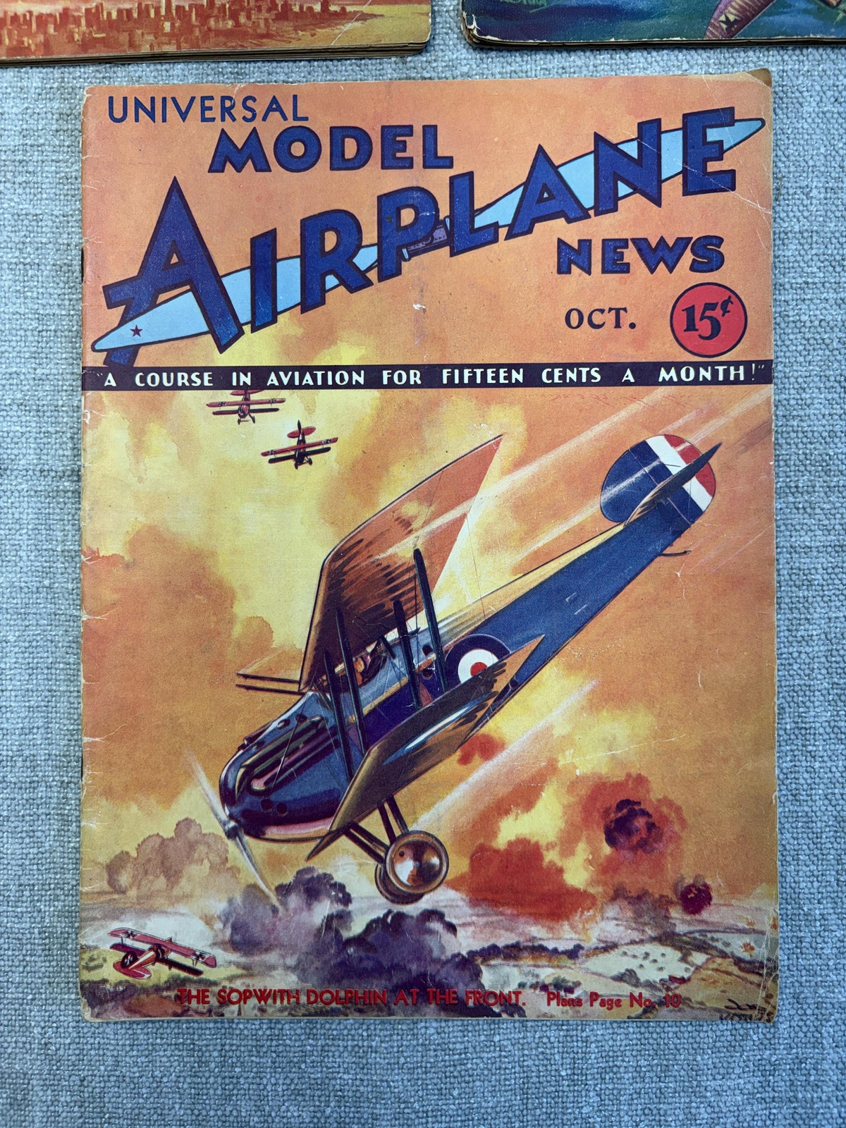 Vintage Universal Model Airplane News Magazine Lot 3 April Oct Nov PB USA Illus