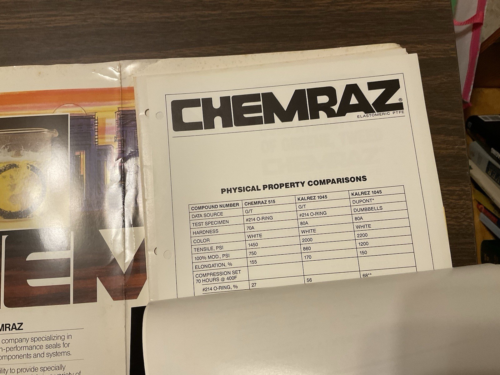 Chemraz Product Information Folder, Catalog, Brochure, Pamphlet, H3