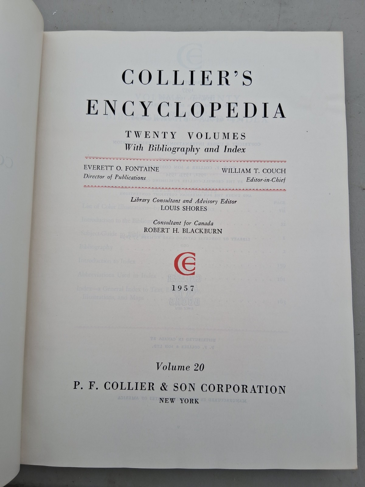 1957 Collier’s Encyclopedia Volume 1 – 20 Complete Set, See Photos