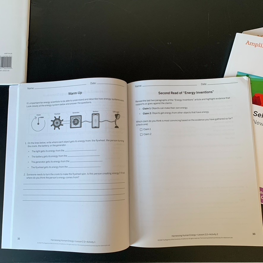 Amplify Science Grade 8 Homeschool Workbook Choose Physical Life Biology etc