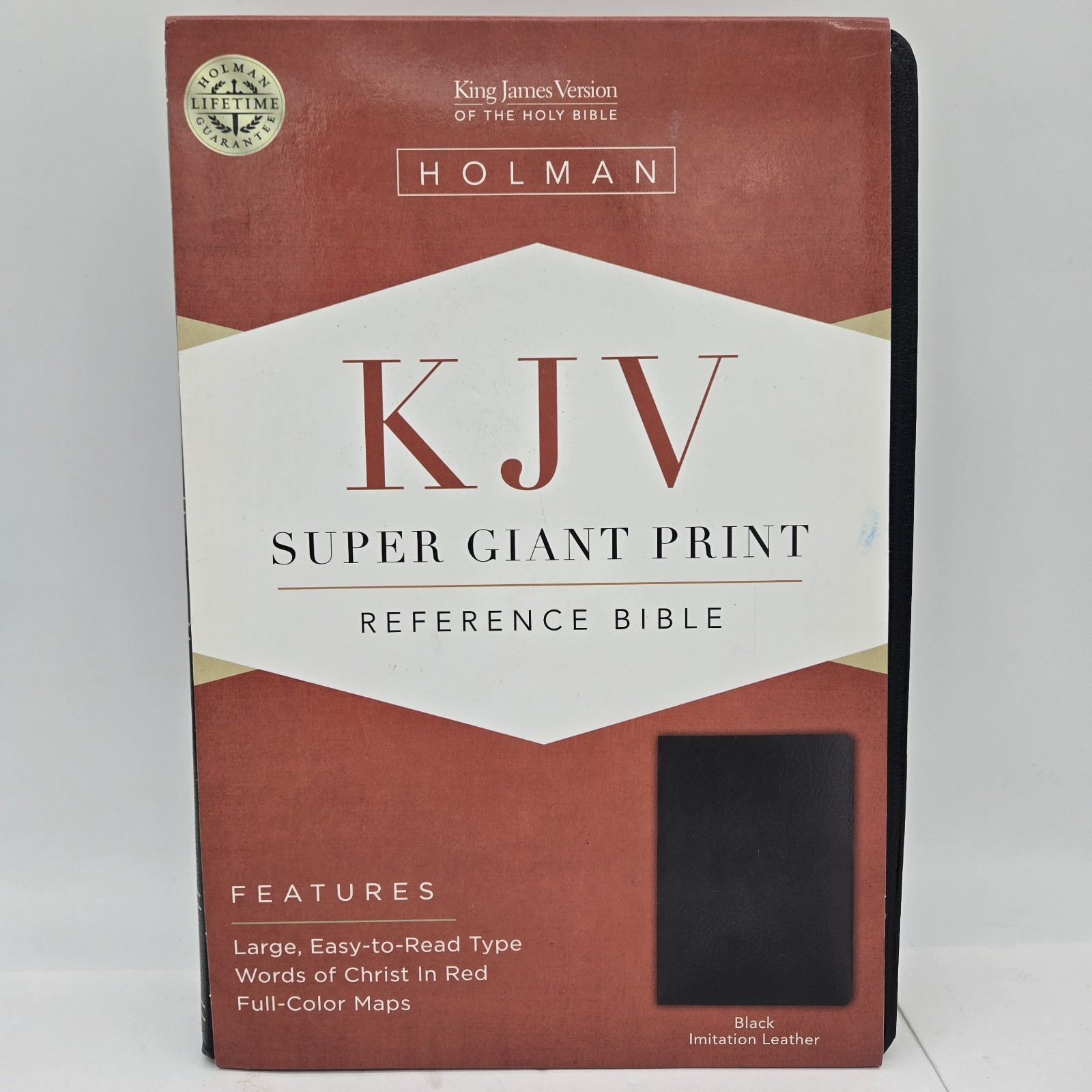 Holy Bible KJV Super Giant Print Reference Bible Black Leather Book Holman