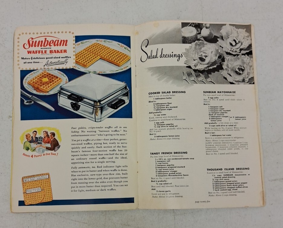 Vintage 1948 Sunbeam Automatic Mixmaster Instruction & Recipe Booklet #6.2.5