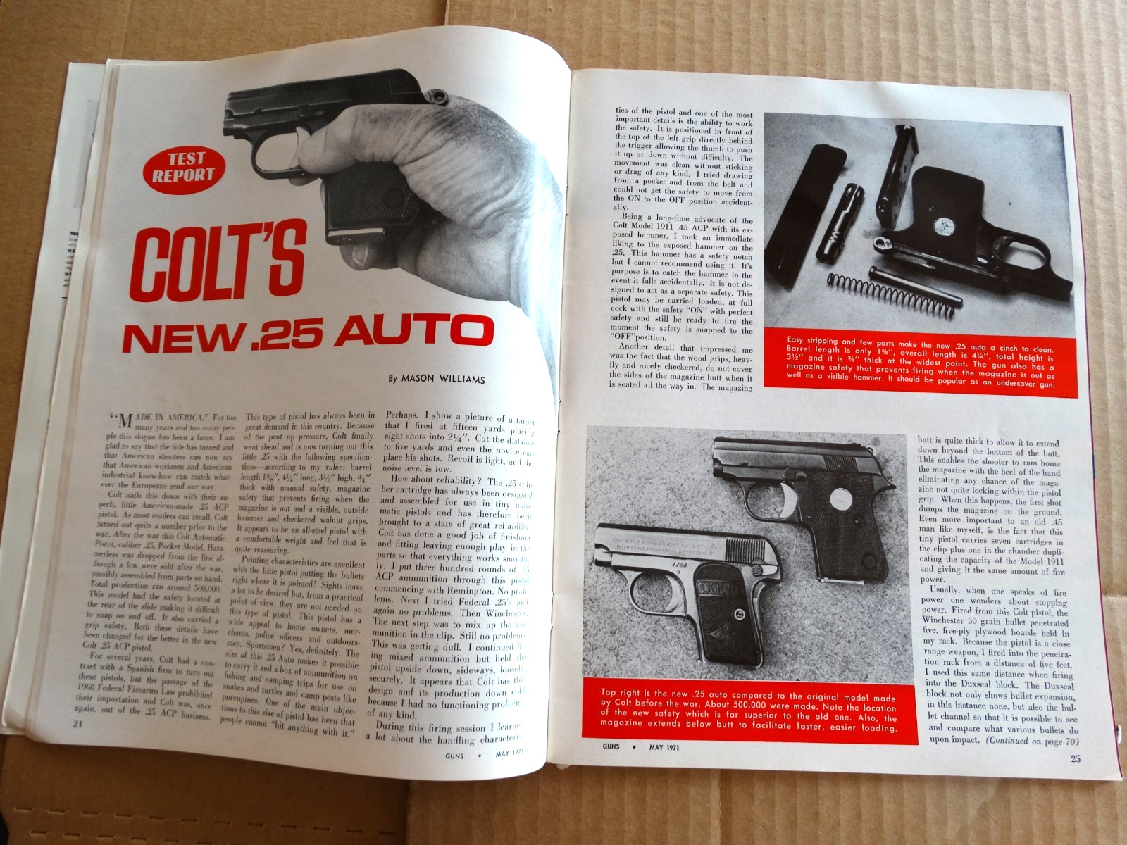 Guns – May 1971 – Colt .25 Automatic