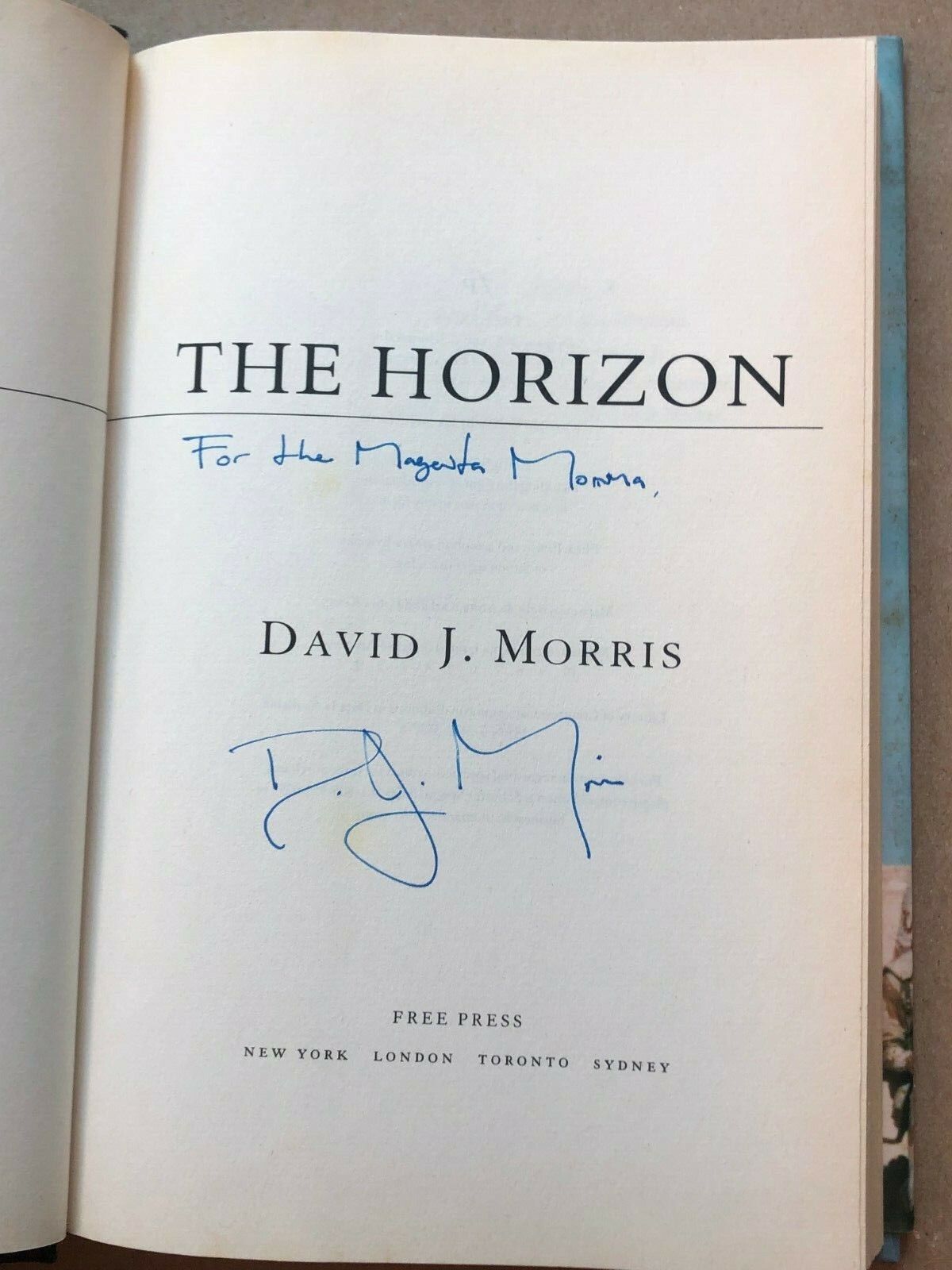 Storm on the Horizon: Morris, David J. 2004 Hardcover with Dust Jacket, SIGNED