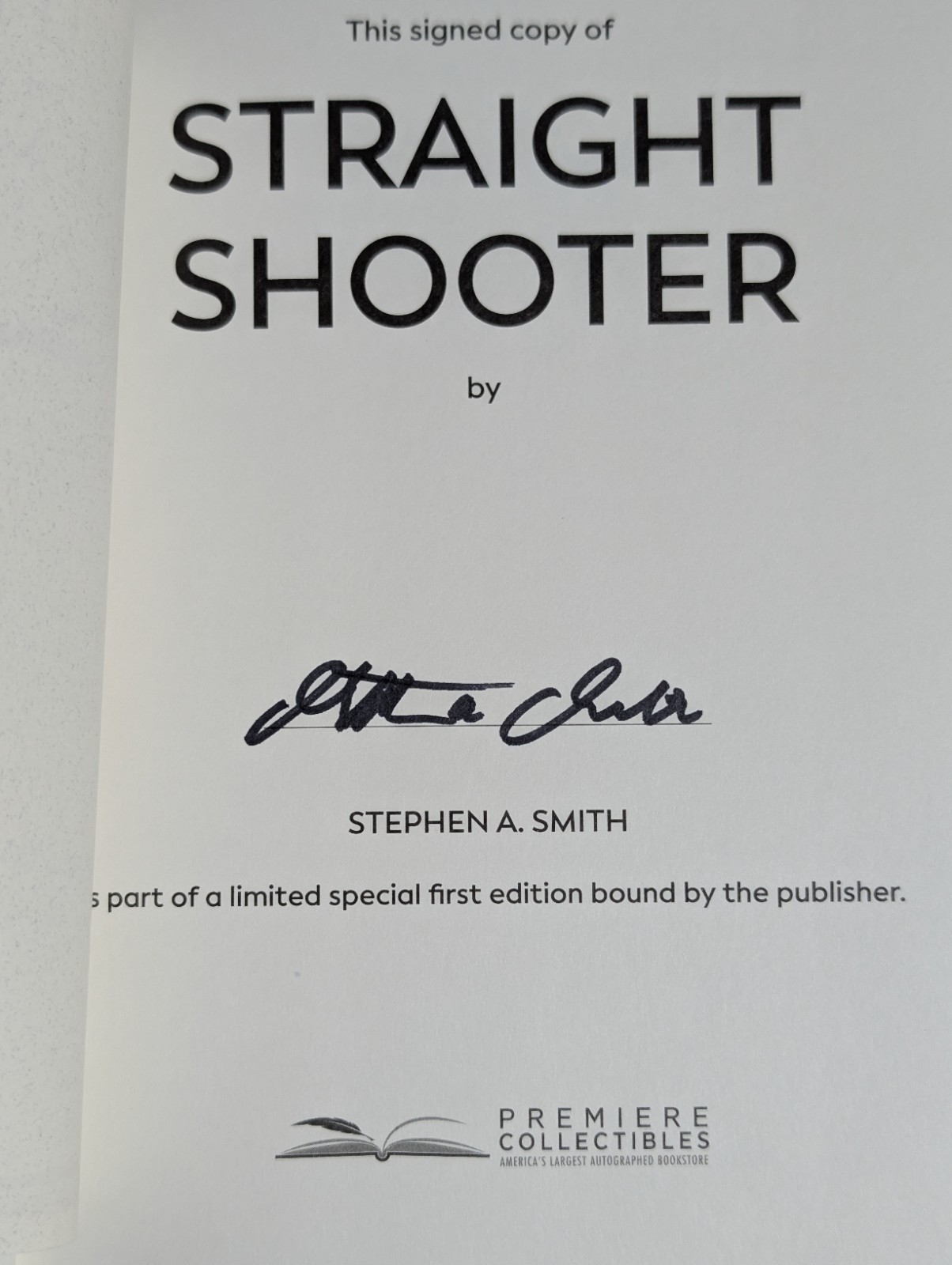 Stephen A. Smith Signed Straight Shooter Limited 1st Ed #2284/2400 COA