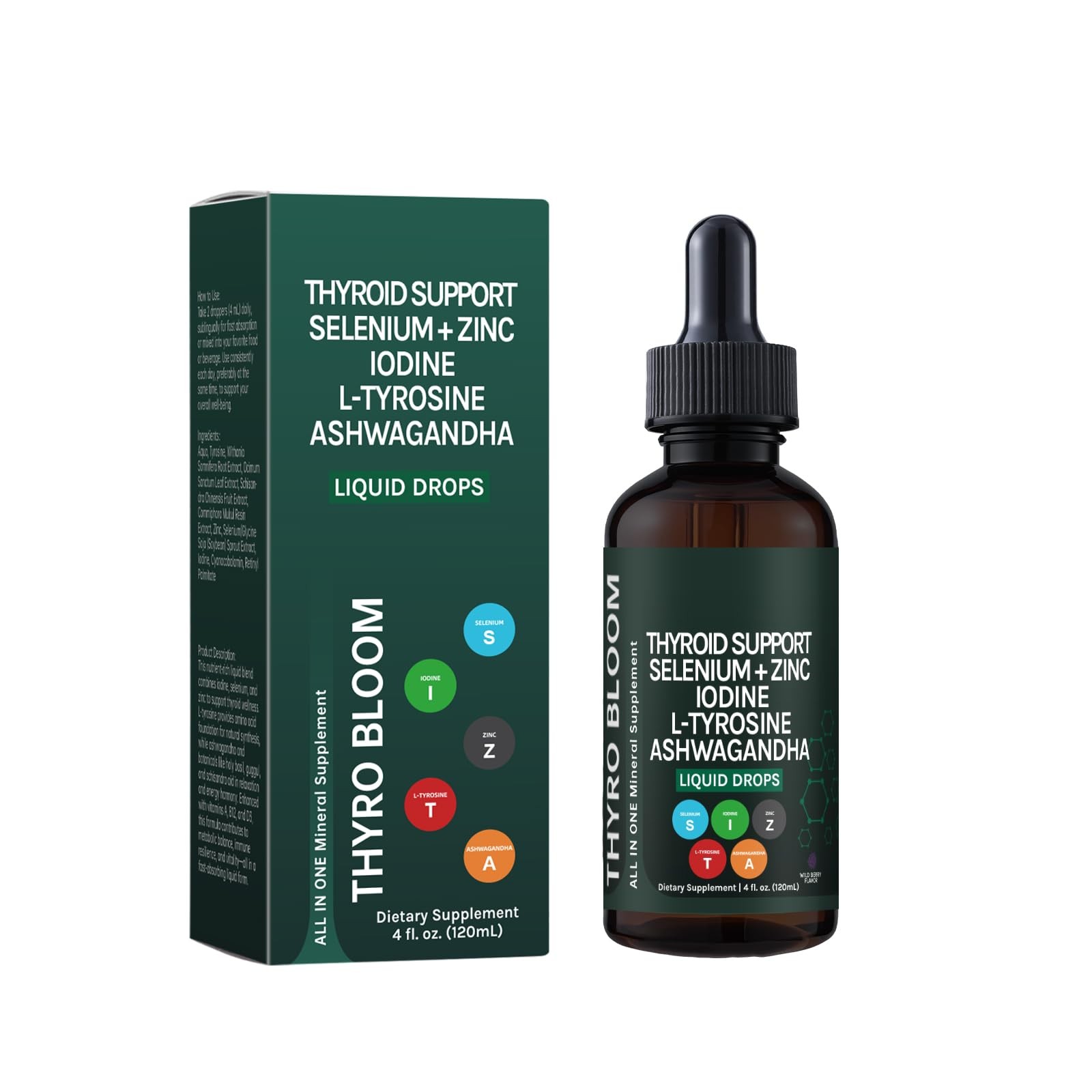 Thyroid Support Liquid Drops,Liquid Formula with 4 Fl Oz (Pack of 1)