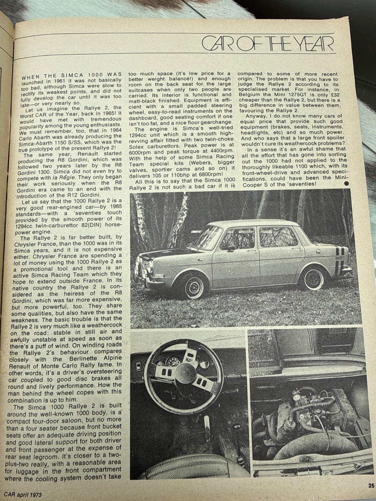 CAR Magazine April 1973, Excalibur, Audi 80, porsche Tapiro, Excalibur