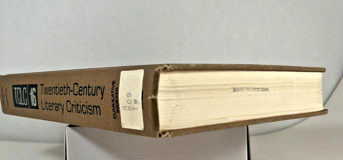 Twentieth-Century Literary Criticism Volume 16 Gale Research 1985 0810302306