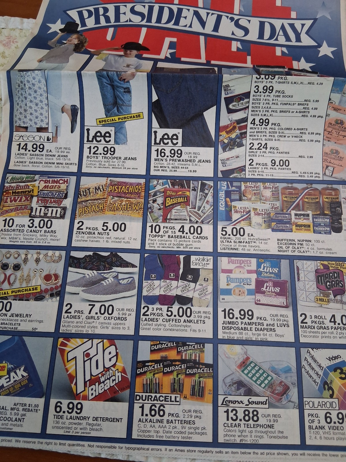 Vintage 80s Ames Department Store Weekly Newspaper Flyer Ad Presidents Day Sale