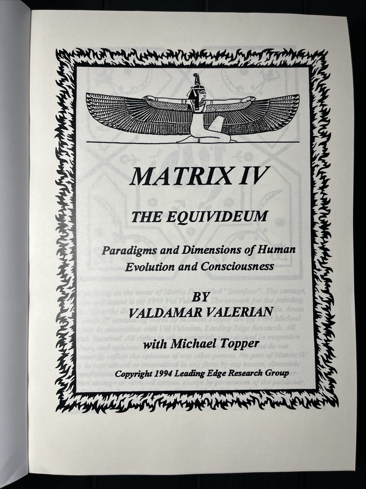 MATRIX IV THE EQUIVIDEUM By VAL VALERIAN,1080 pages,Large Book 8.5*11*2”,Reprint