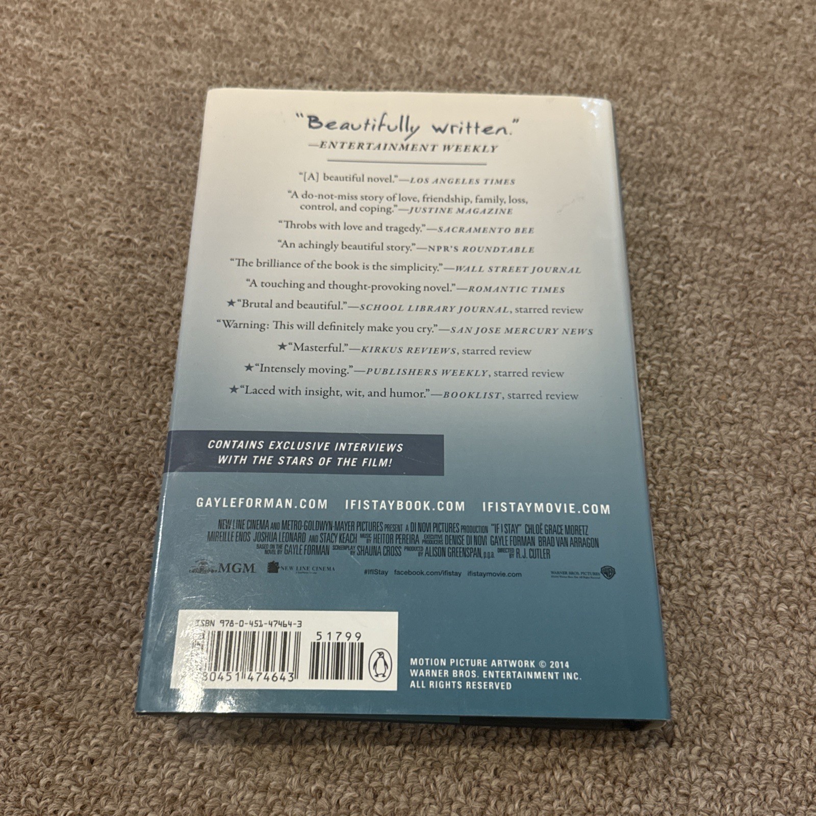 If I Stay by Gayle Forman (2014 Hardcover) Very Good Condition Book
