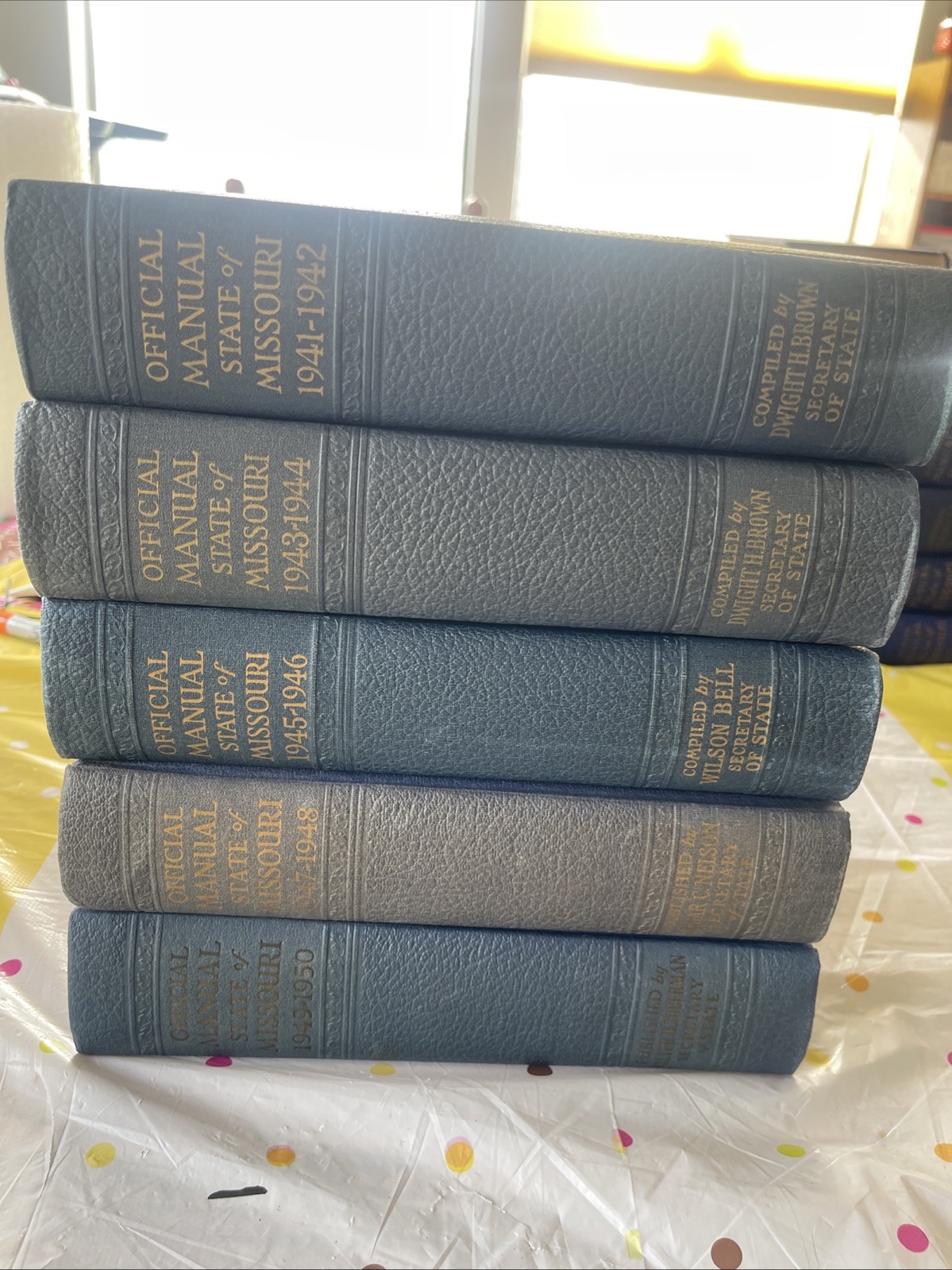 1941 – 1950 Official Manual State Missouri blue book Dwight H Brown 5 Book Lot