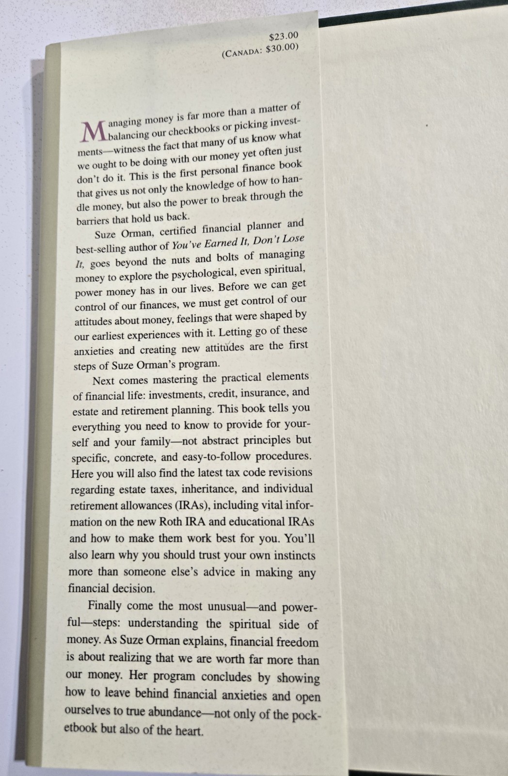 The 9 Steps To Financial Freedom By Suze Orman 1997 Hardcover Dust Jacket