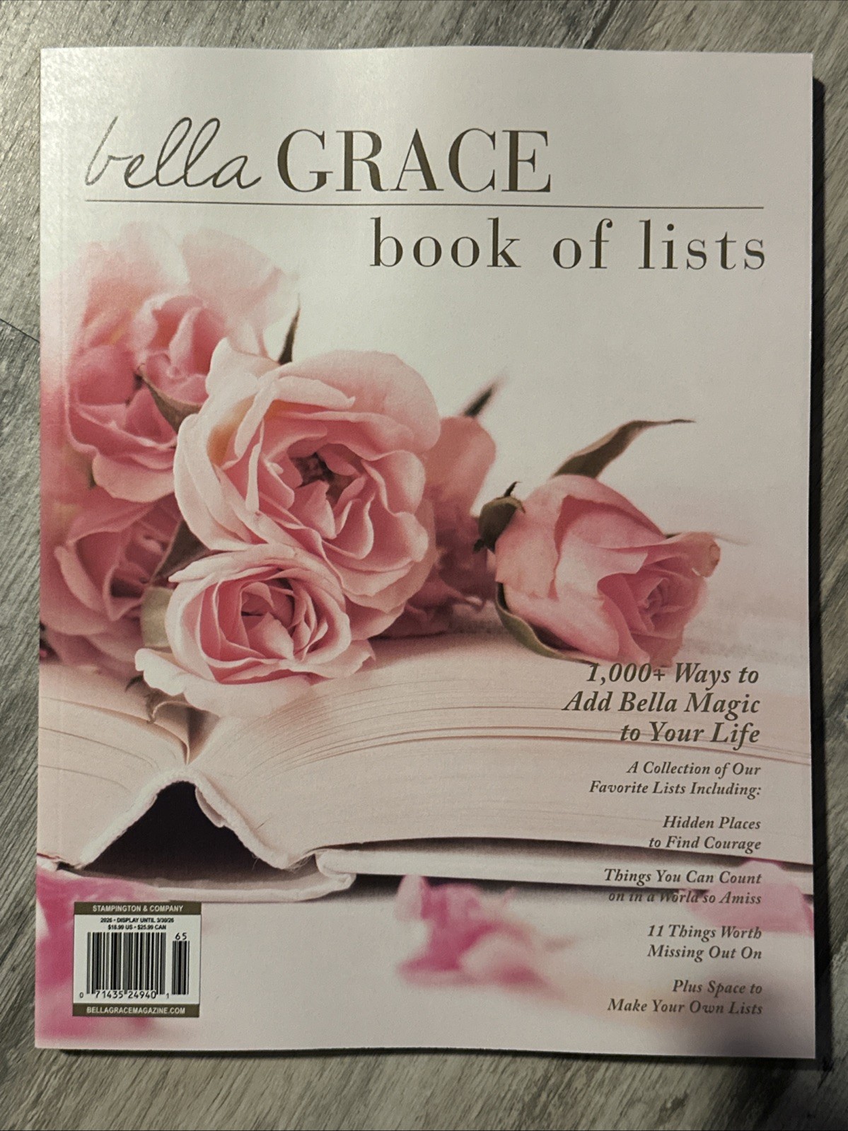 Bella Grace Book of Lists Magazine 2026 Add Bella Magic To your Life