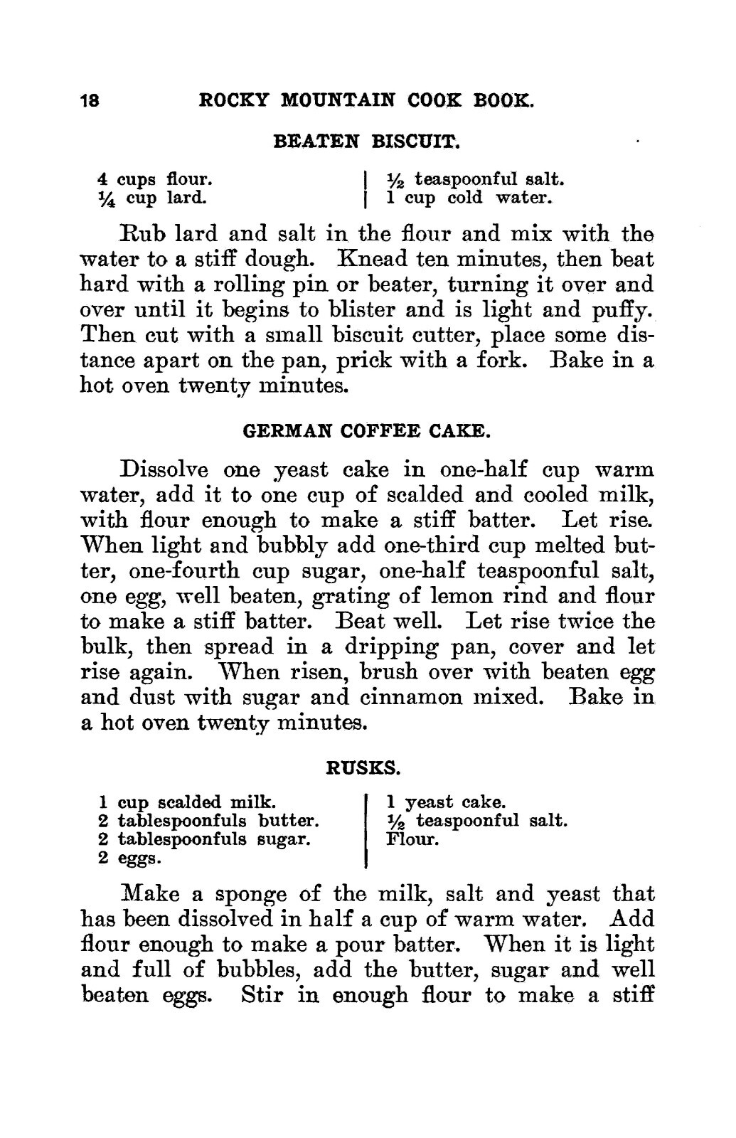 1918 The Rocky Mountain Cook Book High Altitude Cooking 385 Pages