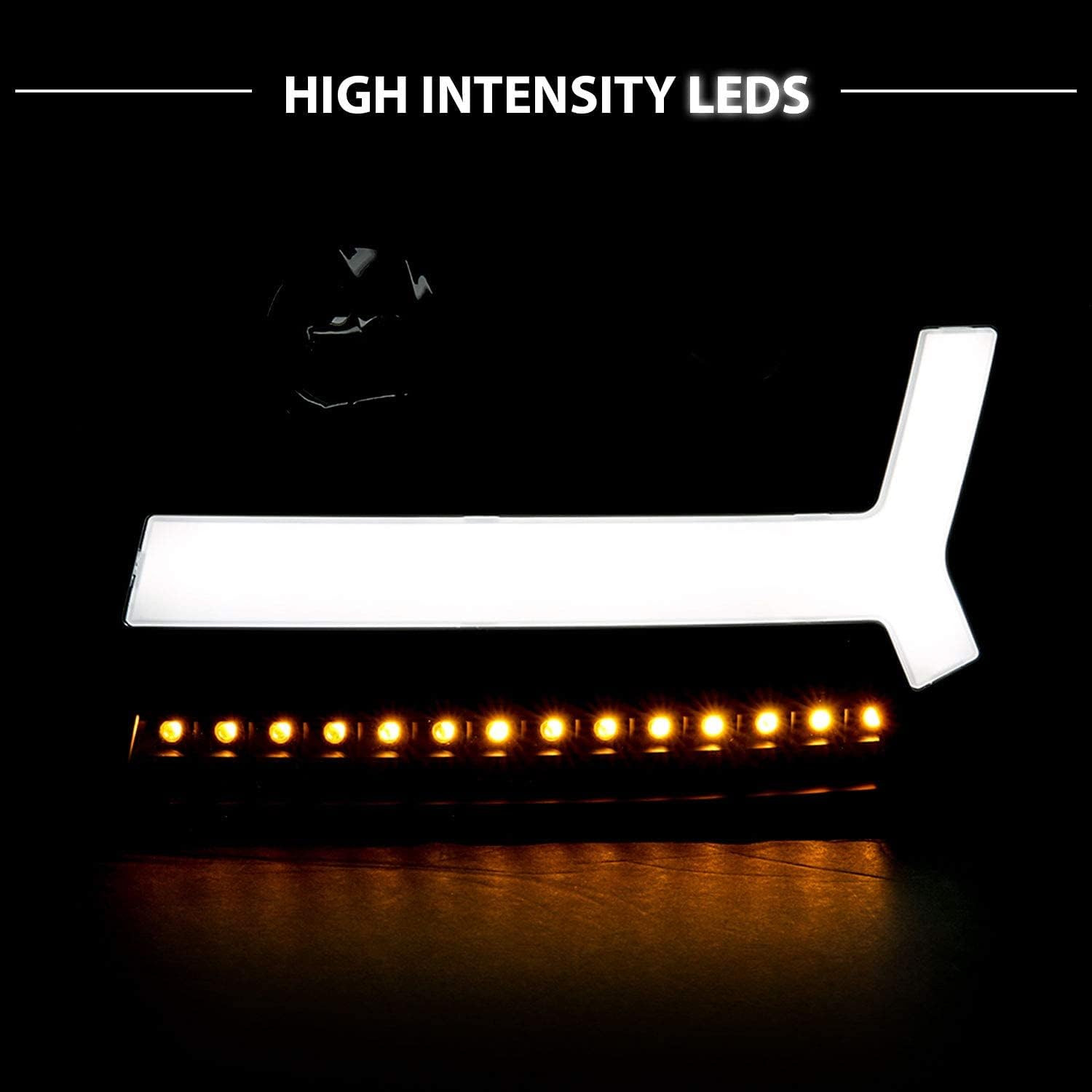 for 2006-2009 Chevy Trailblazer LT Models Plank LED Tube Projector Black Headlig