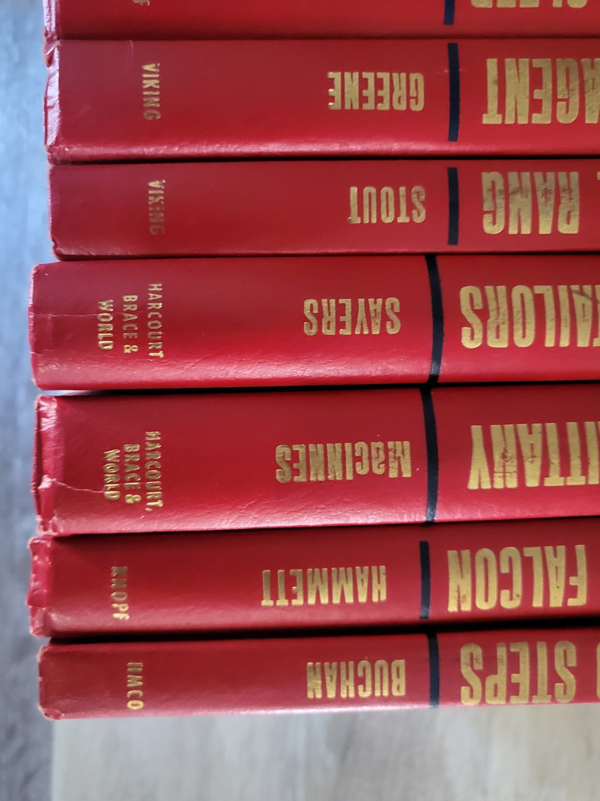 VTG Mystery Classics Hardcover Book Lot Maltese Falcon Big Sleep Agatha Christie