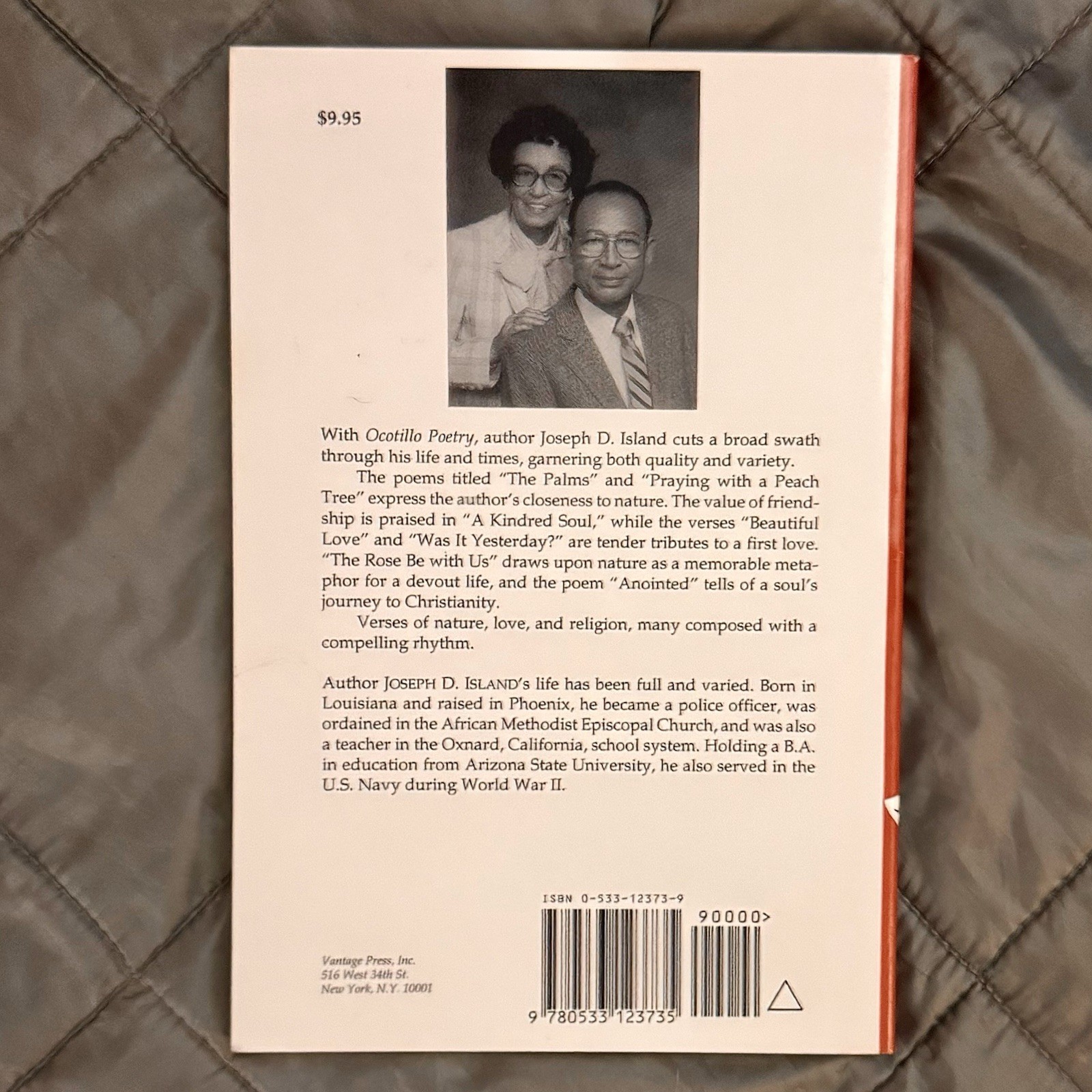 Ocotillo Poetry Joseph D. Island 1998 First Edition 9780533123735 HTF Rare