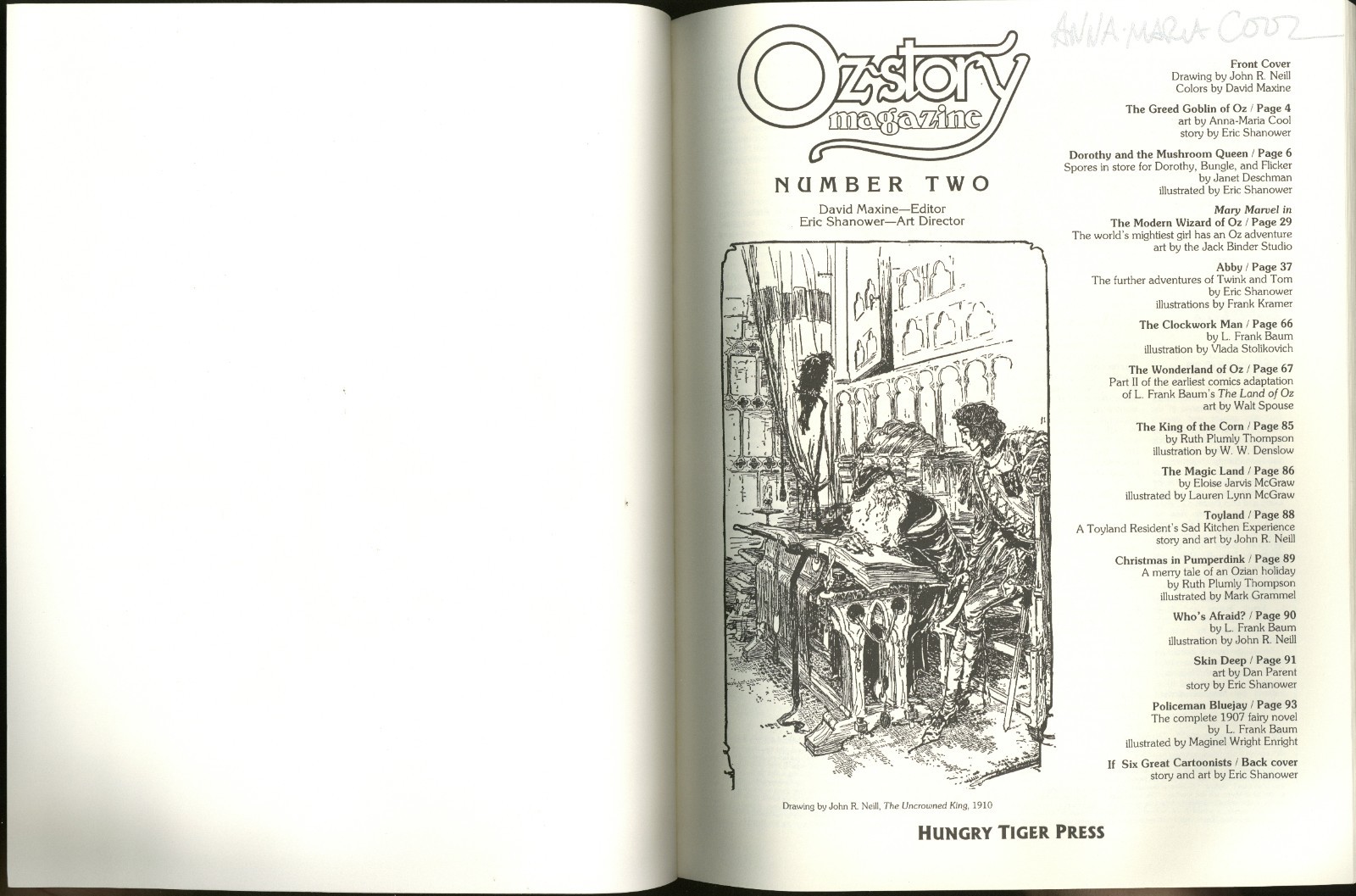 Oz Story Magazine Lot #1, 2 & 4 (Hungry Tiger Press 1996) All Are Signed!