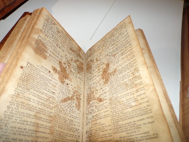 The Holy Bible American Bible Society RARE 1869 Brown Leather Original Tongues