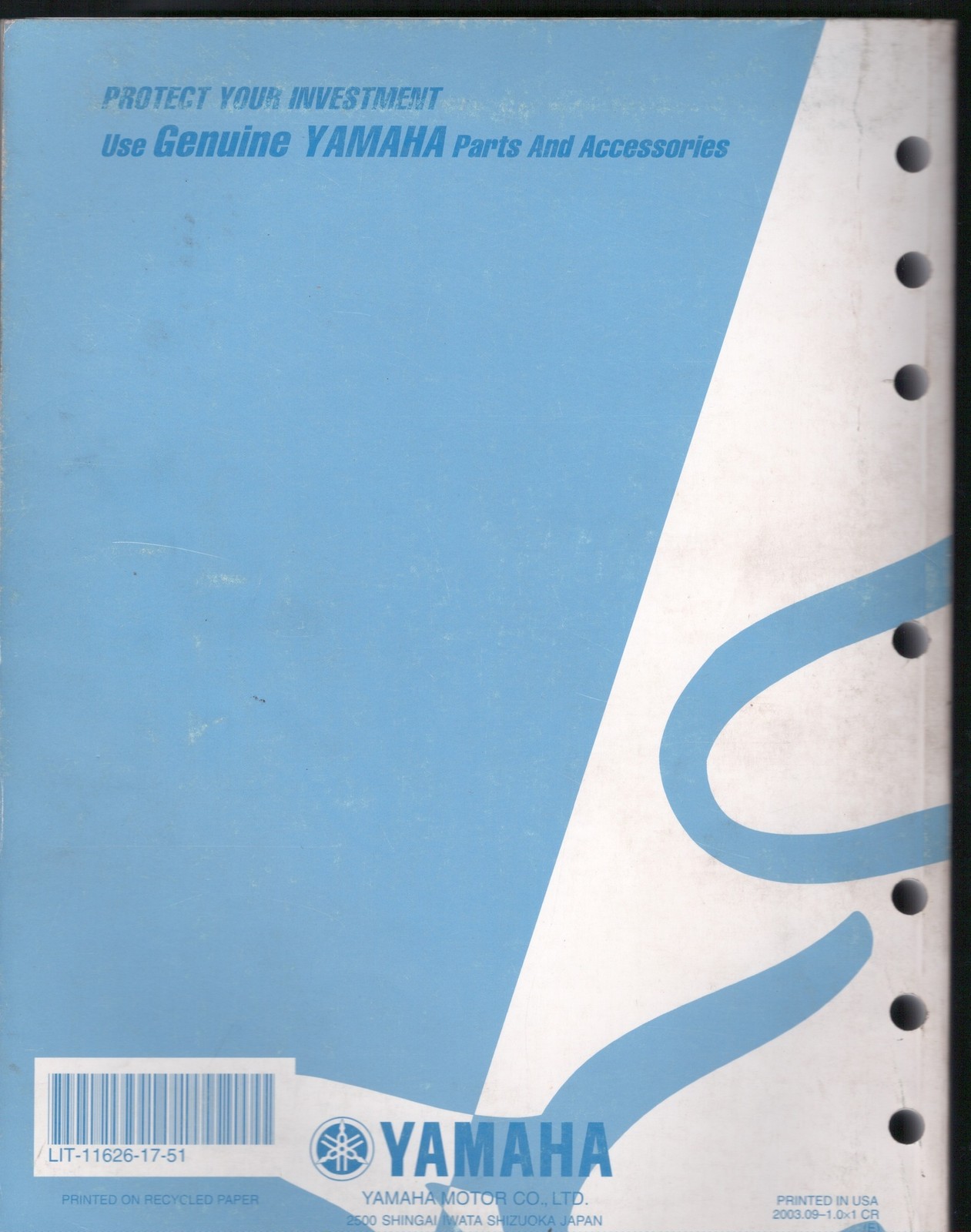 2004 Yamaha WR250FS Owner’s Service Manual LIT-11626-17-51 5UM-28199-11 MN2598