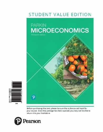 Microeconomics – Loose Leaf, by Parkin Michael – Acceptable