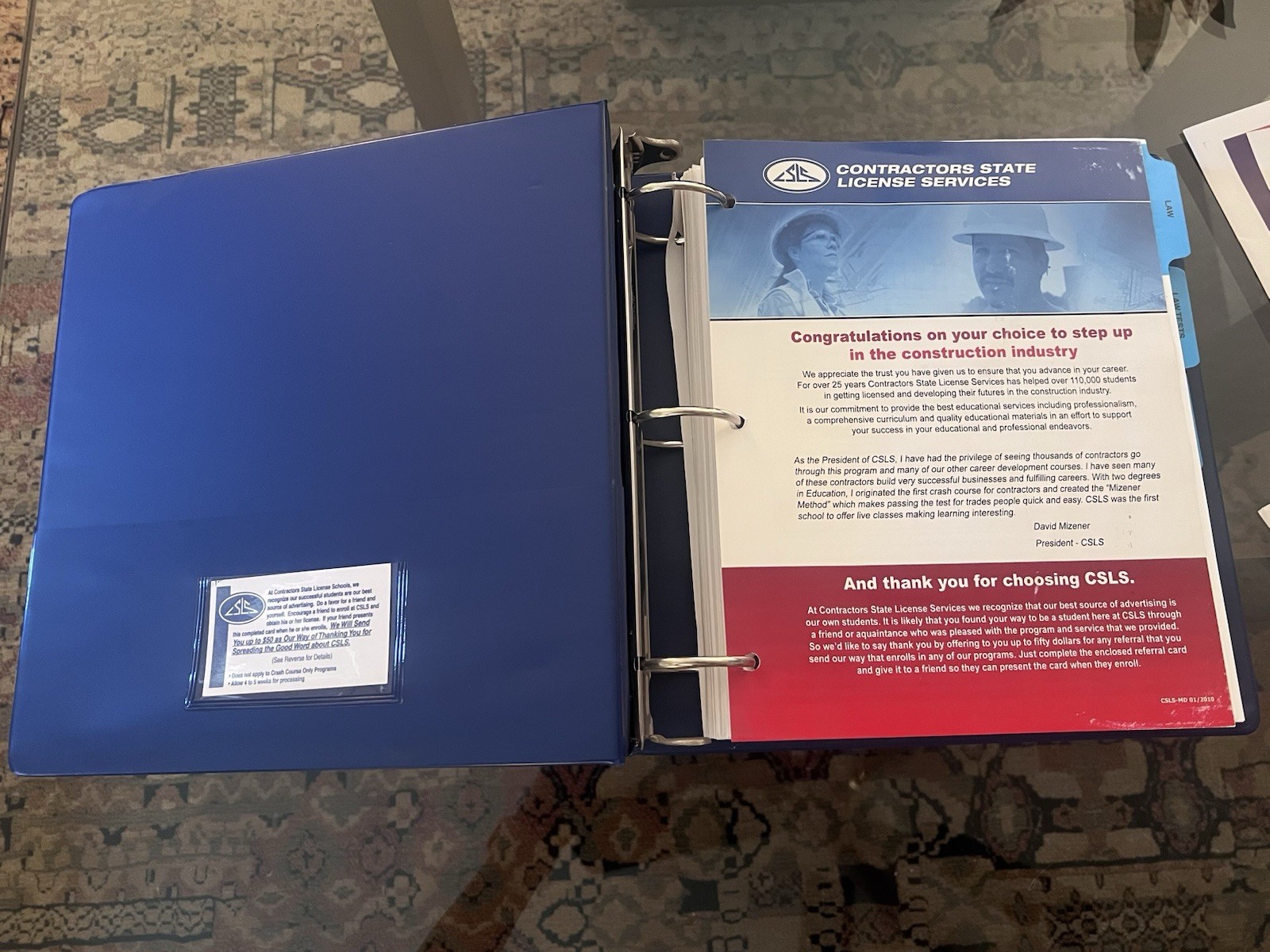 Contractors State License School Services Study Manual Binder For CA CSLB Exam