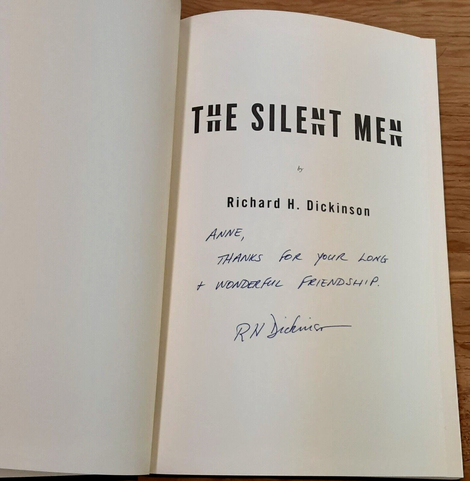 The Silent Men by Richard Dickinson (2002, Hardcover) Dust Jacket Signed